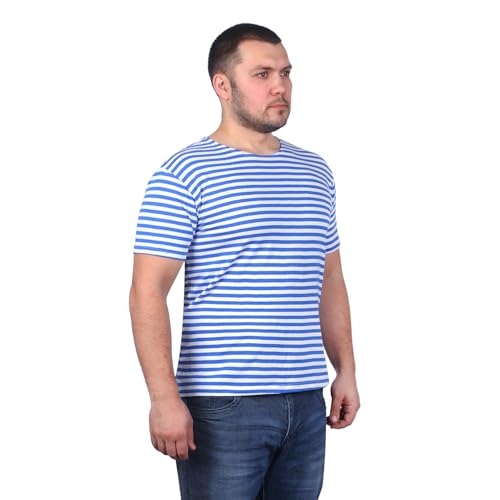 Genuine Men's Striped Short Sleeved T-Shirt Top 100% Cotton Light